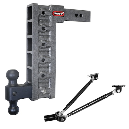 Gen-Y Hitch MEGA-DUTY 2.5 Shank 15 Drop 3K TW 21K Hitch & GH-061 Dual-Ball & GH-0101 Stabilizer Kit GH-616